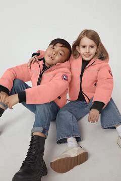 Chamarras Canada Goose Niños Mexico - Grizzly Chaqueta De Bombardero Rosas EK6234170